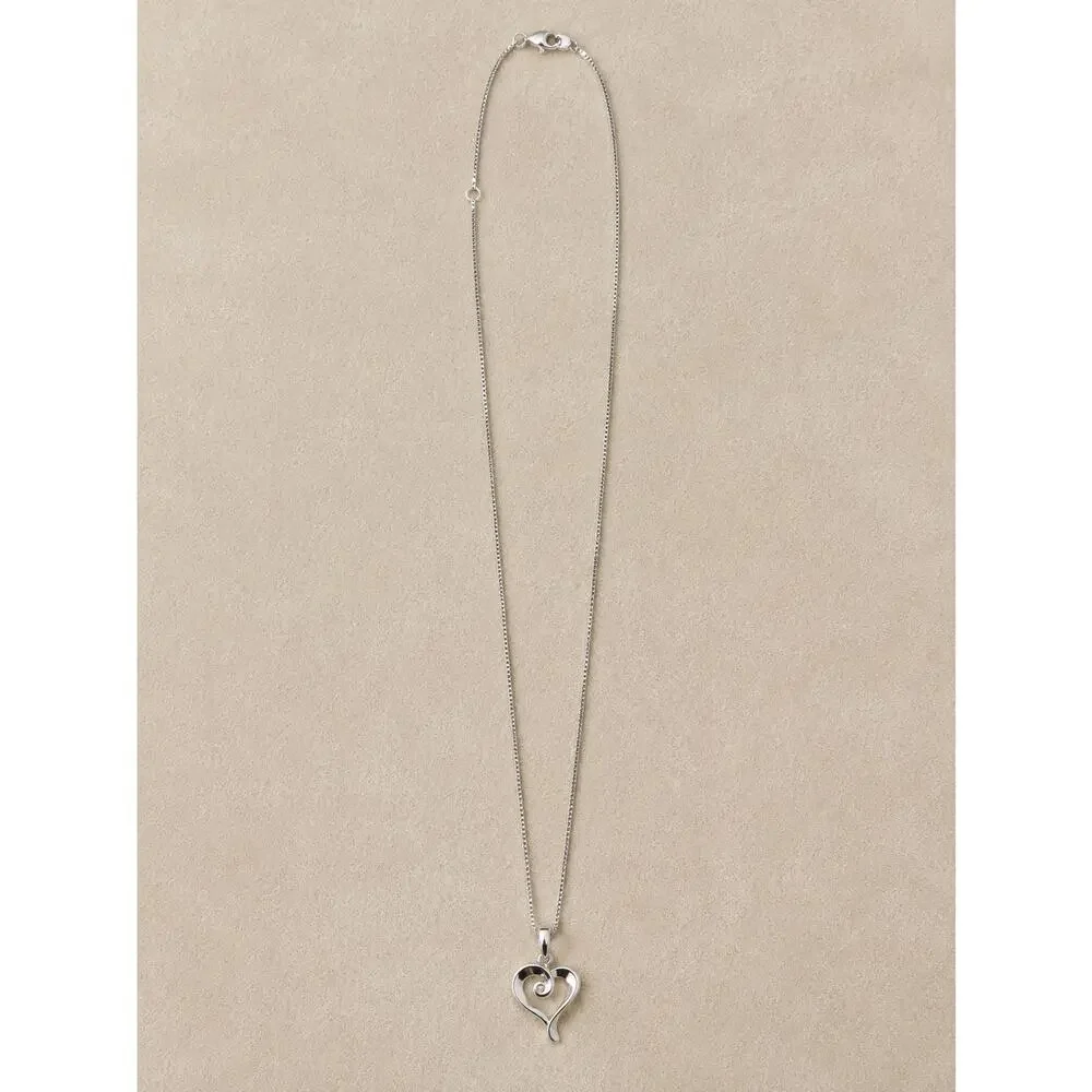 Ostbye Diva Diamonds Sterling Silver .01 CT Heart Pendant Necklace 18 Inch
